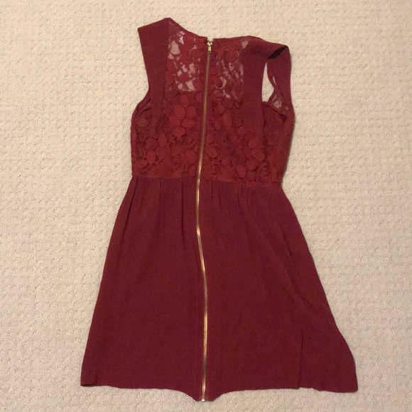 Wine Red square Neck Dress - Picture 2 of 2